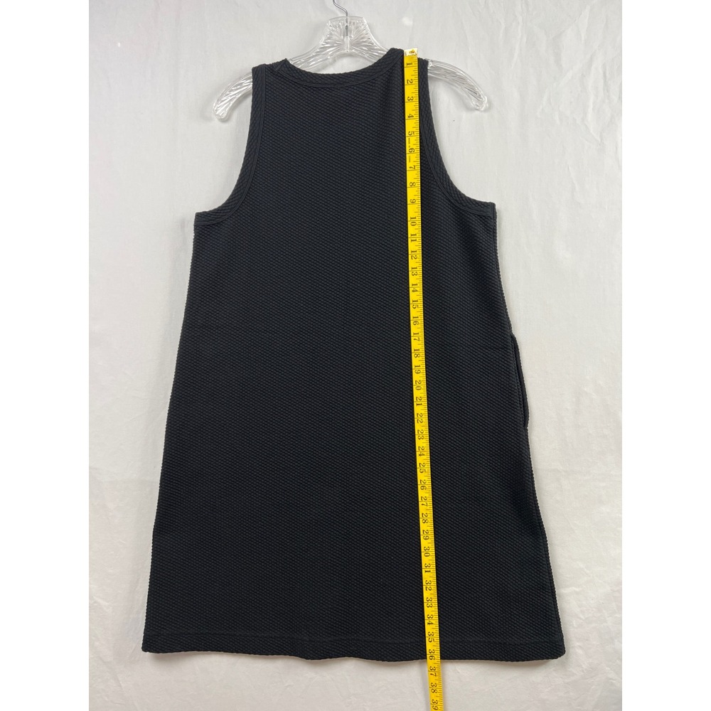 Lou & Grey Shift Dress Womens Large Black Textured Sleeveless Pocket Honeycomb - Picture 4 of 7